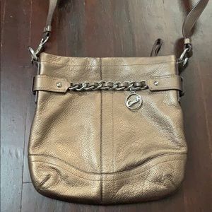 Coach Bronze Cross Body Leather Bag